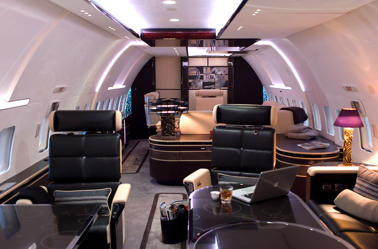 Private jet interior — Fly Worldjet Aviation Saudi Arabia